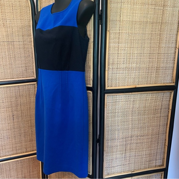 Tahari Dress Women's Medium knee length sleeveless Colorblock - Picture 8 of 8